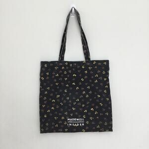 MADEWELL Insider Womens Canvas Floral Cotton Reusable Tote Shopping Bag